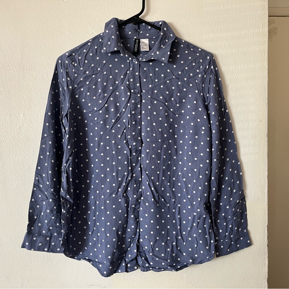 H&M Navy Polka Dot Shirt